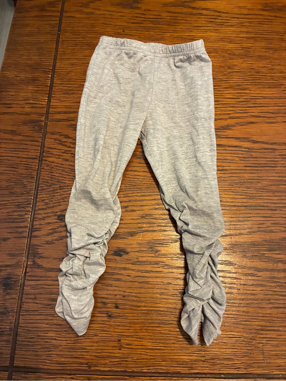 SHEIN Light Gray Ruched Hem Girls Leggings